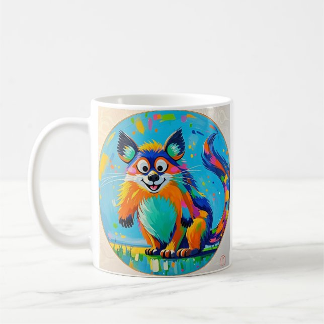 Caneca De Café Design de abstrato de arte colorida (Esquerda)