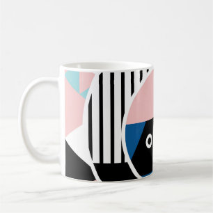 Caneca De Café Design de abstrato de Memphis. Marca geométrica fa