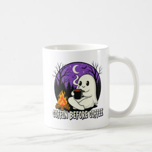 Caneca De Café Design de acampamento do cofrinho-fantasma