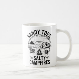 Caneca De Café Design de acampamento Sandy Toes Salty Campfire