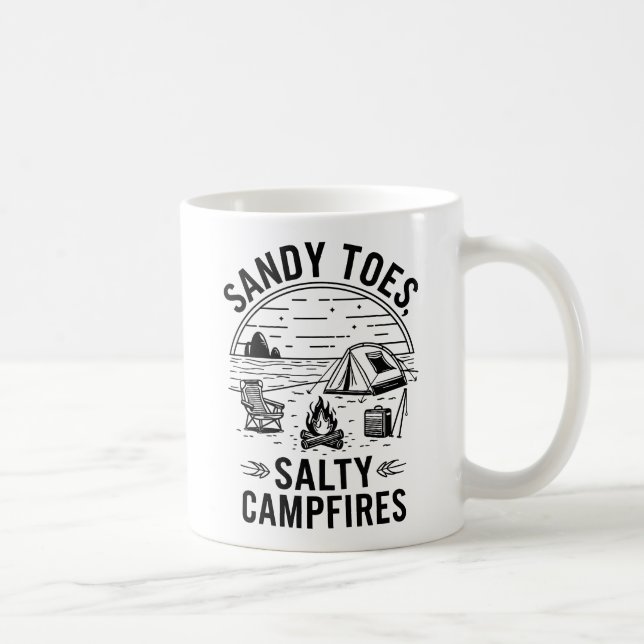 Caneca De Café Design de acampamento Sandy Toes Salty Campfire (Direita)