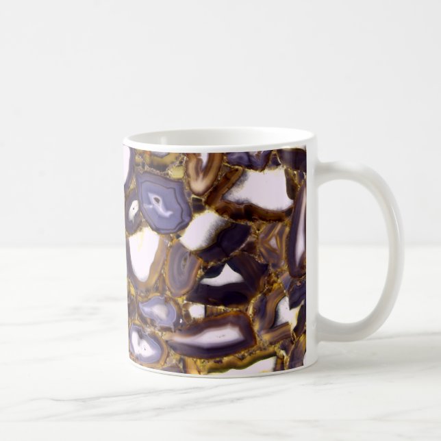 Caneca De Café design de Ágata Roxo Branco Roxo (Direita)