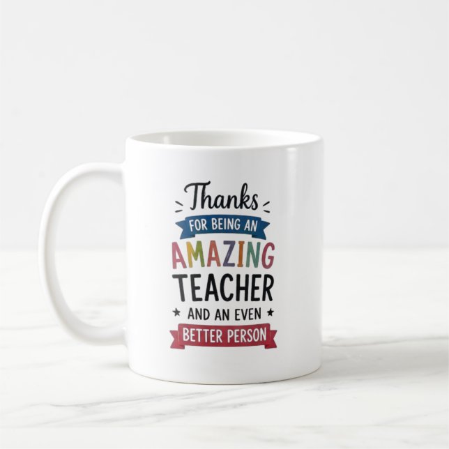 Caneca De Café Design de Agradecimento Personalizado para Profess (Esquerda)