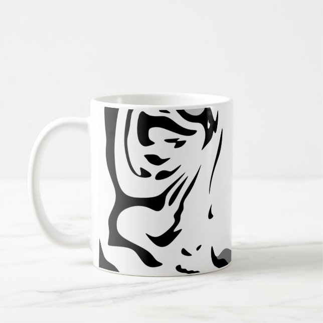 Caneca De Café Design de animais de padrão Tigre (Esquerda)