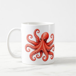 Caneca De Café Design de Animal Marinho de Oceano de Polvo