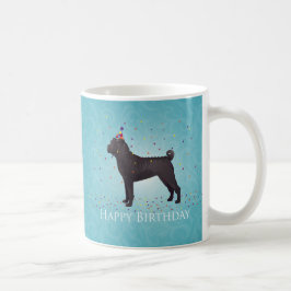 Caneca De Café Design de Aniversário do Shar Pei Negro