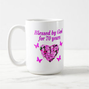 Caneca De Café DESIGN DE ANIVERSÁRIO FLORAL bonito DE PINCO 70