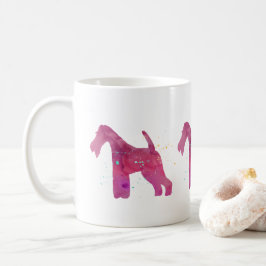 Caneca De Café Design de Aquarela de Fox Terrier Silhouter