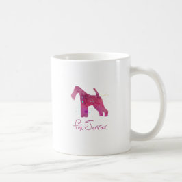 Caneca De Café Design de Aquarela de Fox Terrier Silhouter