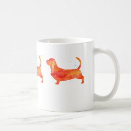 Caneca De Café Design de Aquarela de Hound Basset