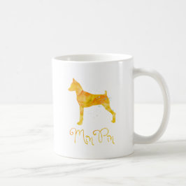 Caneca De Café Design de Aquarela Miniatura Pinscher
