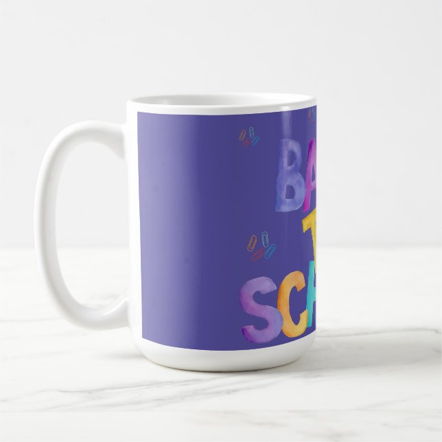Caneca De Café Design de aquarelas manuscritas de volta às aulas. (Esquerda)