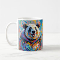 Design de arte animal abstrato panda colorida