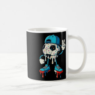 Caneca De Café Design de Arte de Rua Legal Mão da Paz Futebol Dri