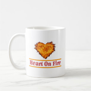Caneca De Café Design de Arte do Coração em Fogo