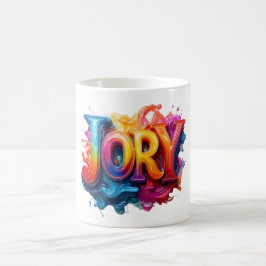 Caneca De Café Design de Arte "JORY" Color Splash