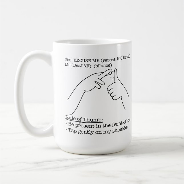 Caneca De Café Design de ASL - Regra Prática (Esquerda)