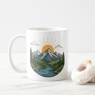 Caneca De Café Design de Aventura ao Ar Livre na Natureza
