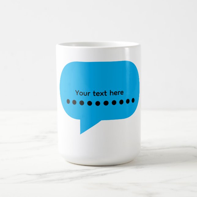 Caneca De Café Design de Balão de Fala Personalizado – Texto Pers (Centro)