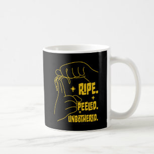 Caneca De Café Design de Banana em ASL - Madura, Descascada, Sem