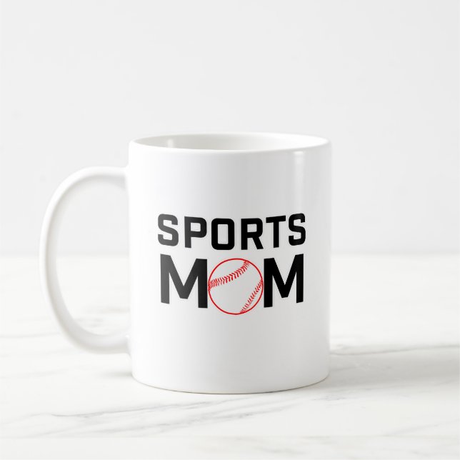Caneca De Café Design de Baseball de Mãe Esportiva (Esquerda)
