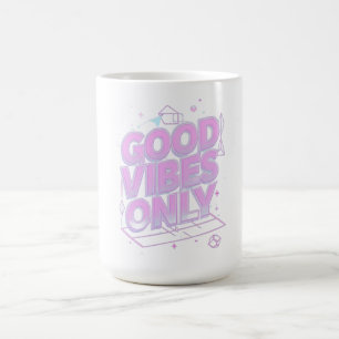 Caneca De Café Design de Boas Vibrações Futurísticas Retrô – Esté