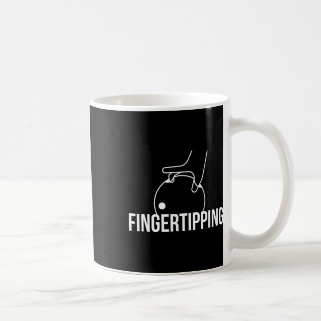 Caneca De Café Design De Boliche De Arranque De Dedos Para Os Esc (Direita)