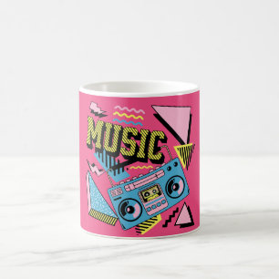 Caneca De Café Design de boombox de música com estilo retro