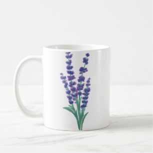 Caneca De Café Design de Botânica de Aquarela Elegante Lavanda