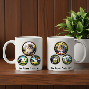 Caneca De Café Design de Café de 6 Imagens - Cabelo Longhair Amer