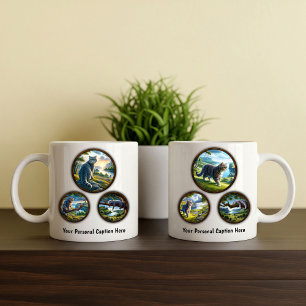 Caneca De Café Design de Café de 6 Imagens de Gato de Shorthair B