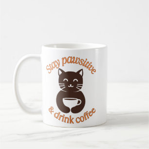 Caneca De Café Design de Café de Gato Pawsitivo