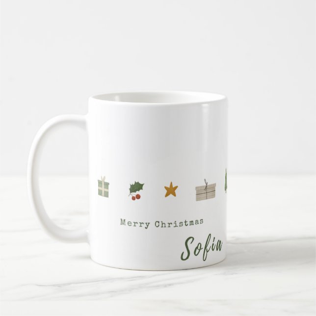 Caneca De Café Design de café eterno de Natal (Esquerda)