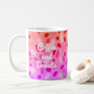 Caneca De Café Design de café festivo multicolor e Rosquinha
