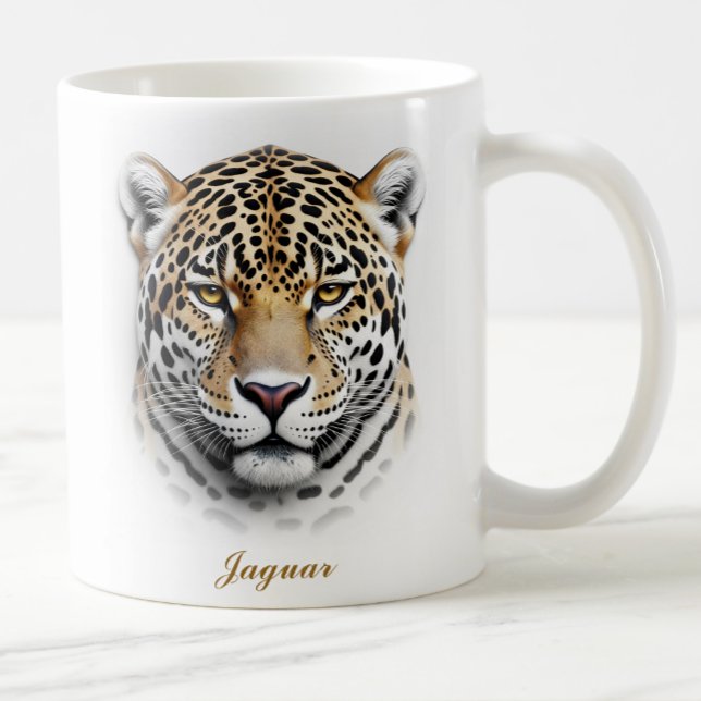 Caneca De Café Design de Café Jaguar de Dois Lados (Criador carregado)