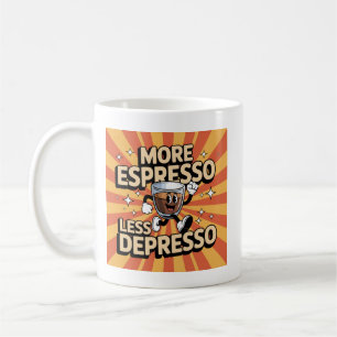 Caneca De Café Design de café retrô com cafeína Vibes