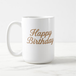 Caneca De Café Design de Caligrafia de Aniversário Elegante