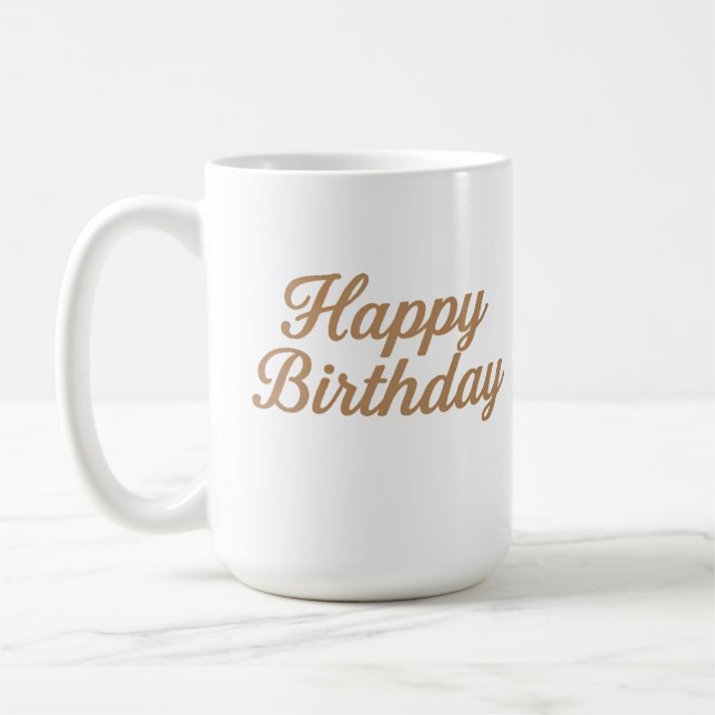 Caneca De Café Design de Caligrafia de Aniversário Elegante (Esquerda)