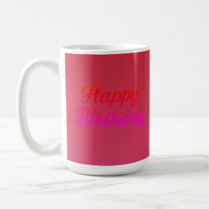 Caneca De Café Design de Caligrafia de Aniversário Elegante