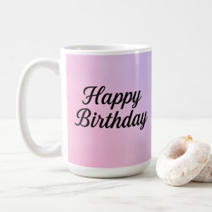 Caneca De Café Design de Caligrafia de Aniversário Elegante