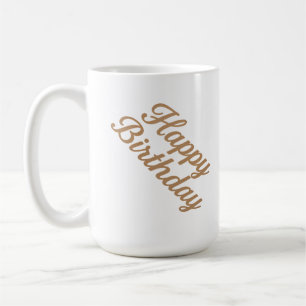 Caneca De Café Design de Caligrafia de Aniversário Elegante