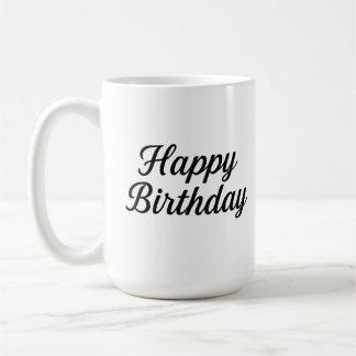 Caneca De Café Design de Caligrafia de Aniversário Elegante