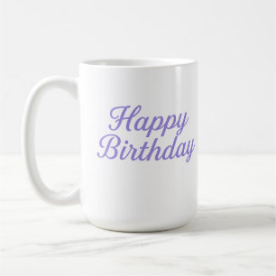 Caneca De Café Design de Caligrafia de Aniversário Elegante