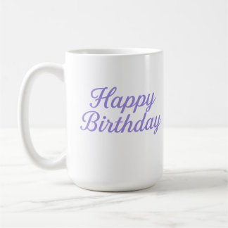 Caneca De Café Design de Caligrafia de Aniversário Elegante