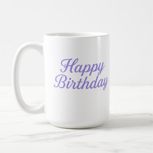 Caneca De Café Design de Caligrafia de Aniversário Elegante (Esquerda)