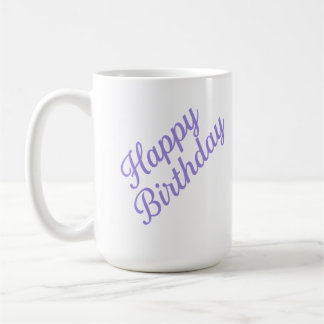 Caneca De Café Design de Caligrafia de Aniversário Elegante