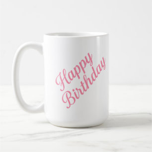 Caneca De Café Design de Caligrafia de Aniversário Elegante