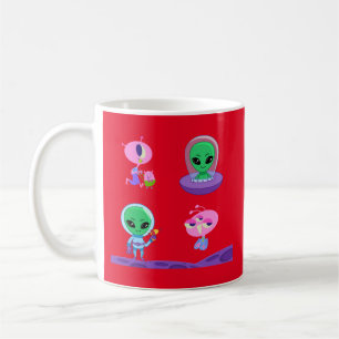 Caneca De Café design de Caractere de Alienígena 3D
