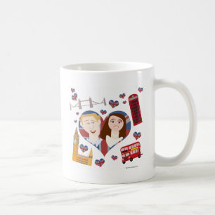 Caneca De Café Design de Casal de Cartoon Amor Real