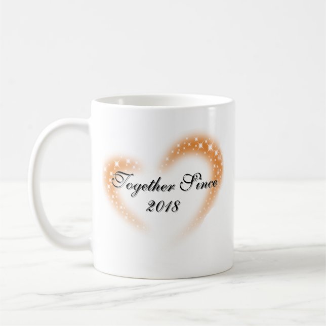 Caneca De Café Design de Casal Personalizado Desde o Ano (Esquerda)
